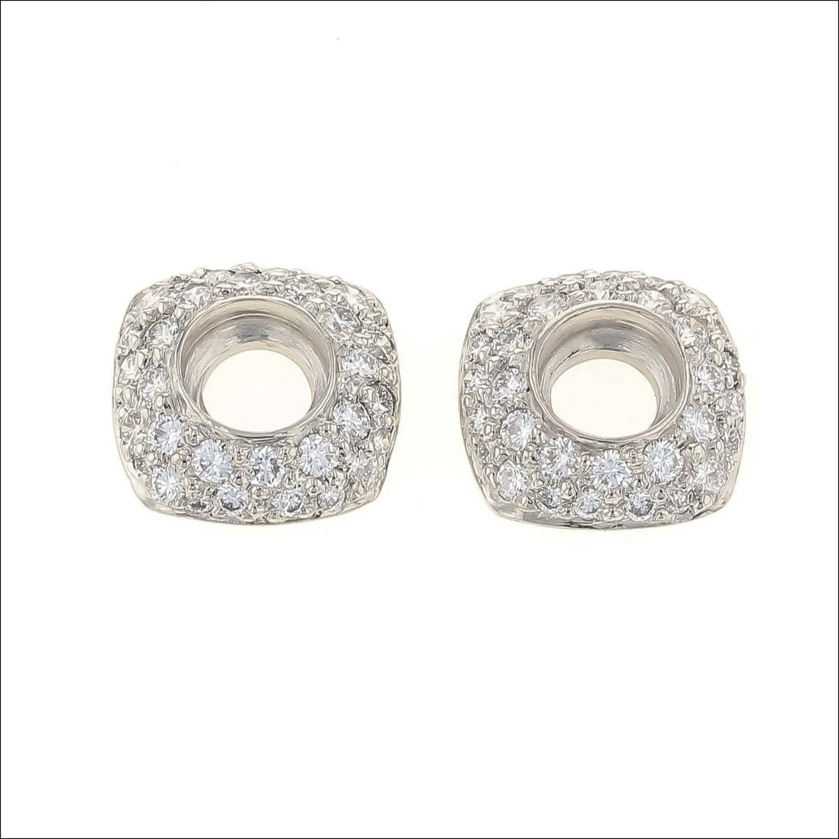 3/8ct Halo Diamond Earring Jackets 14K White Gold (4mm)